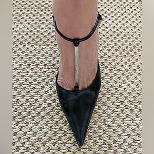 Prada t-strap / ankle strap pump